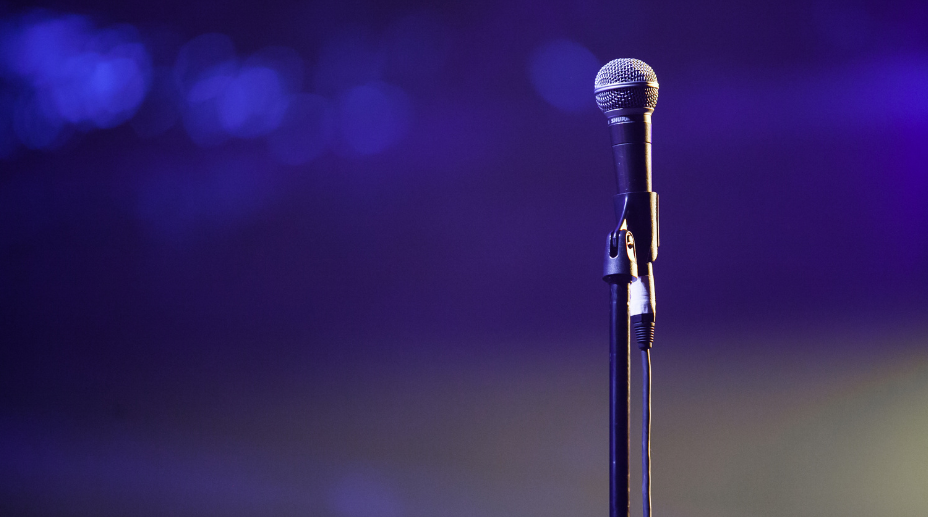 background of stage with microphone
