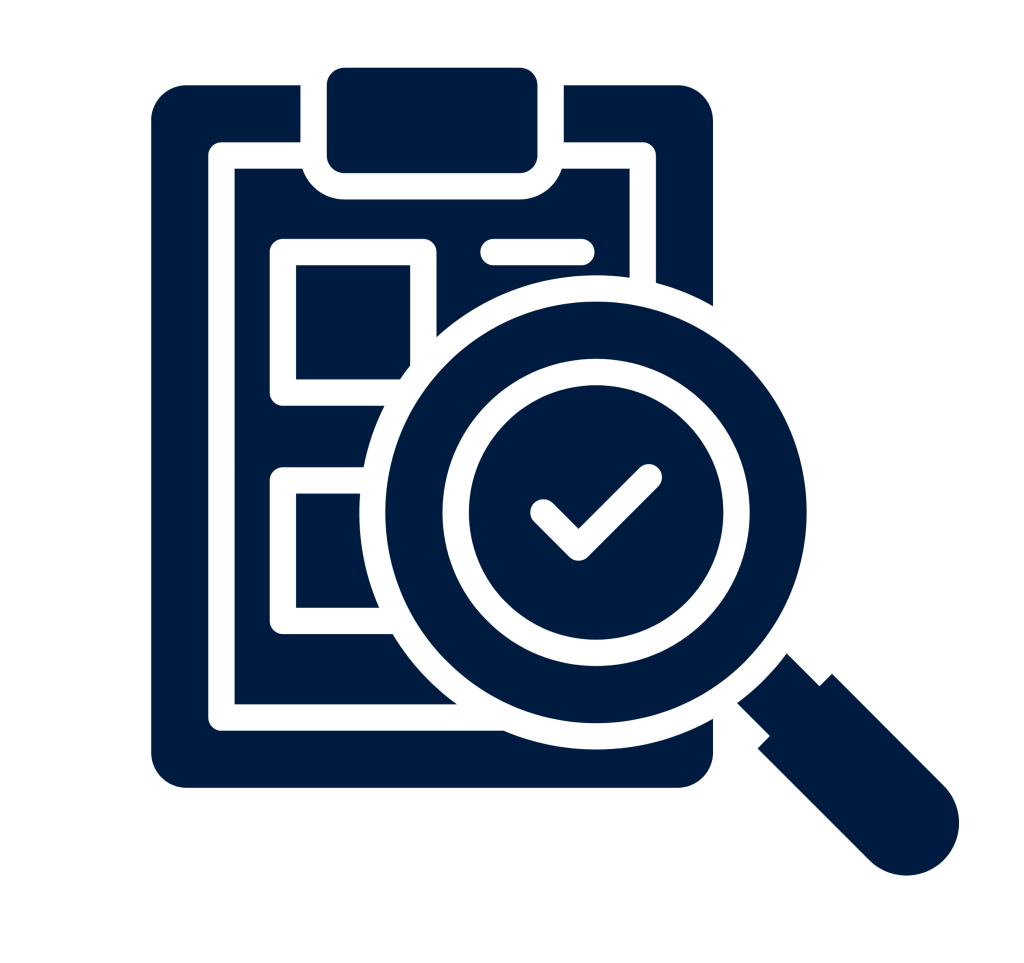 graphic with clipboard and magnifying glass for project-based marketing