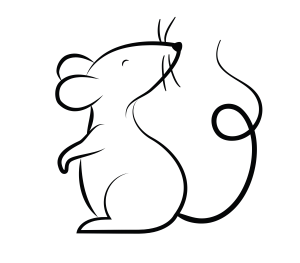 Cute mouse graphic to represent mouse blue creative