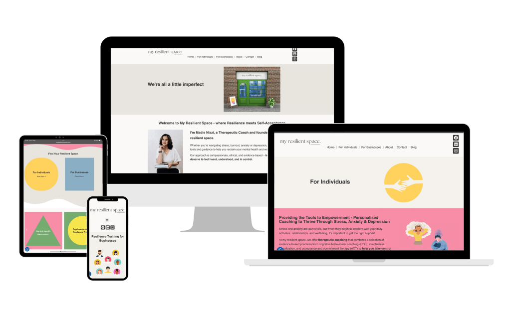 Graphics of website created by mouse blue creative