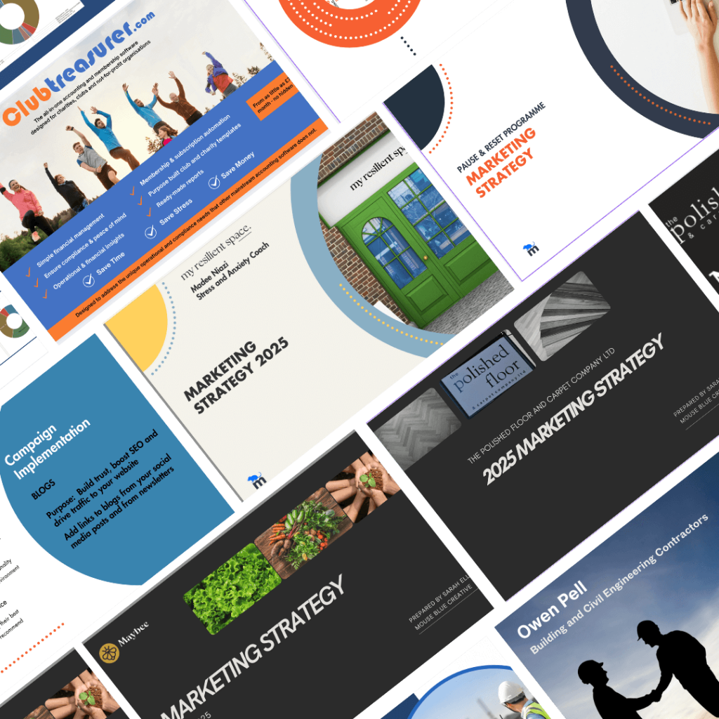 mouse blue creative project-based marketing display of client work