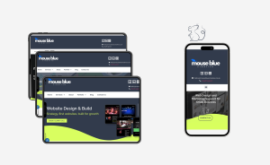 Graphic to illustrate Single-page vs multi-page website from mouse blue creative