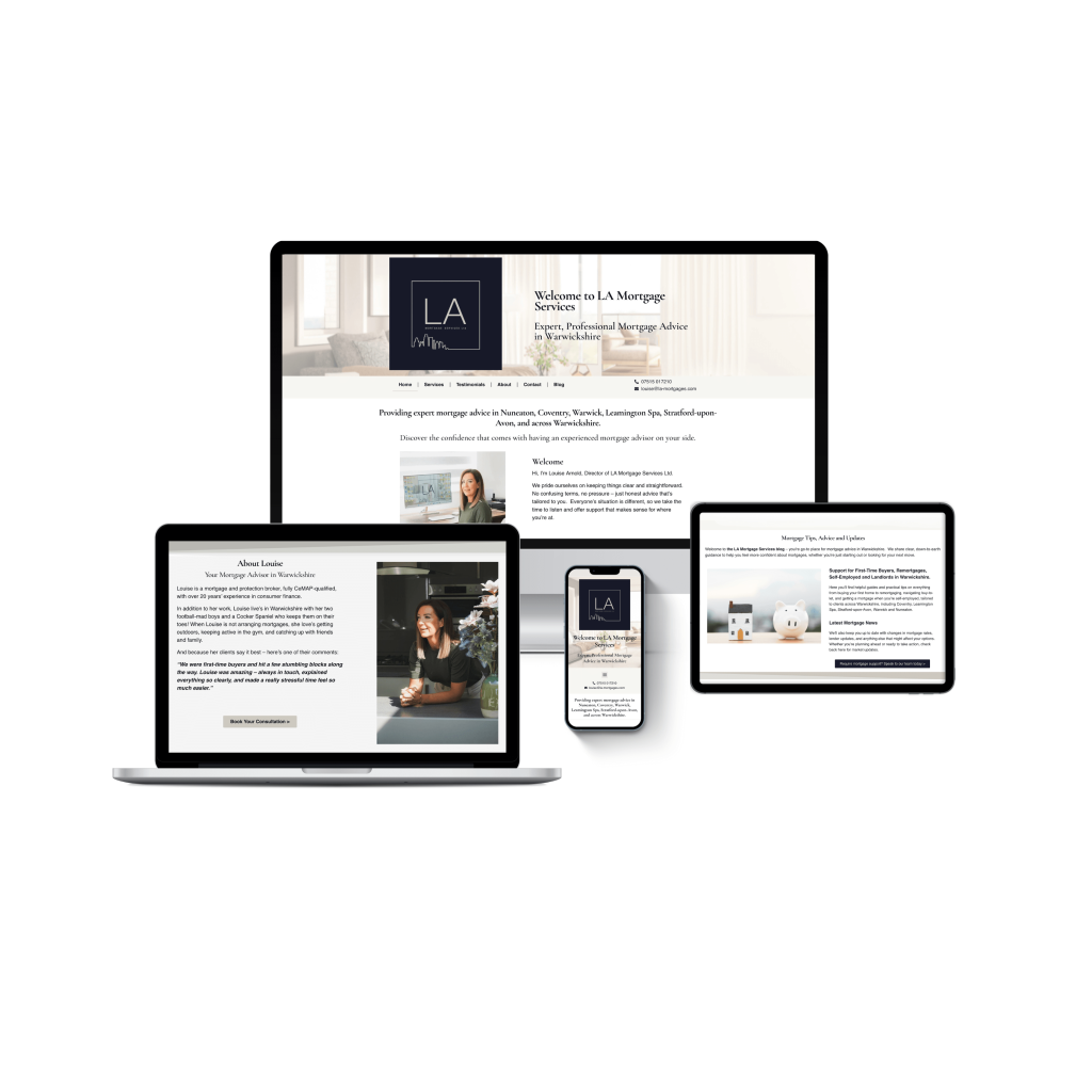 LA Mortgages website display