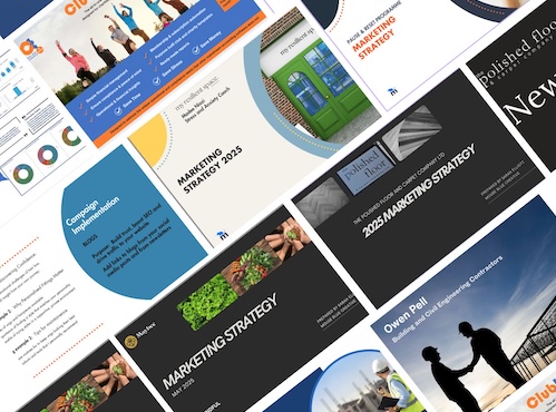 Collection of marketing strategy documents created for businesses across multiple industries