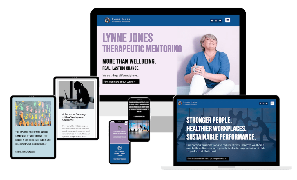 Therapeutic Mentoring website design display