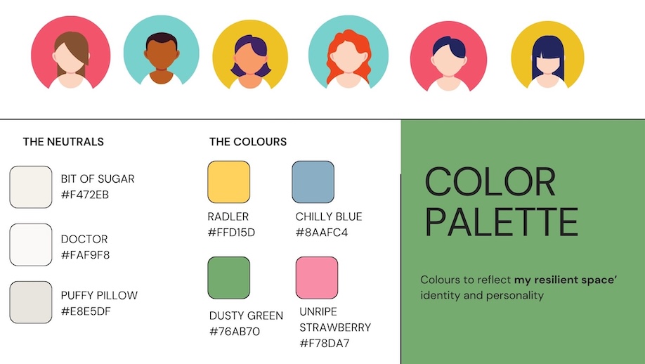 Colour palette designed for therapeutic coach