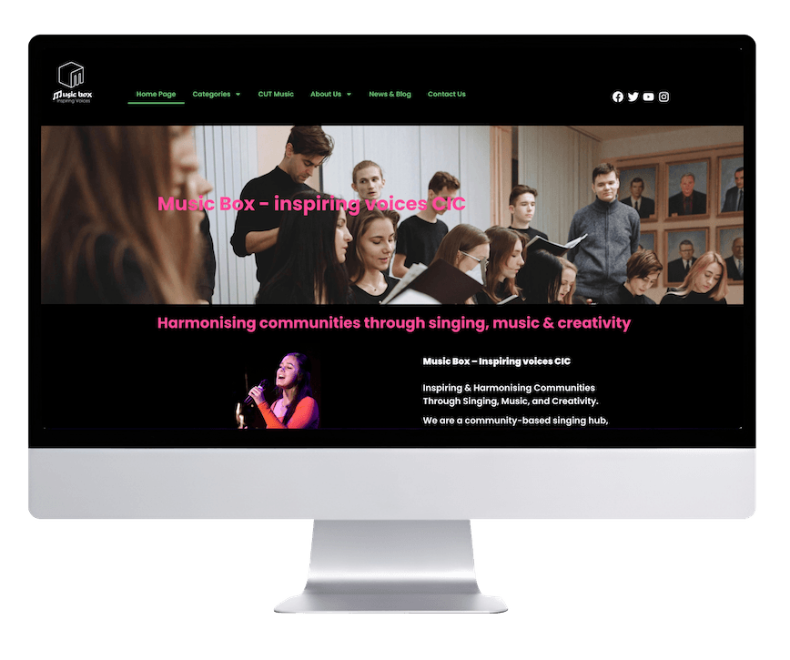Music Box Inspiring Voices homepage visual